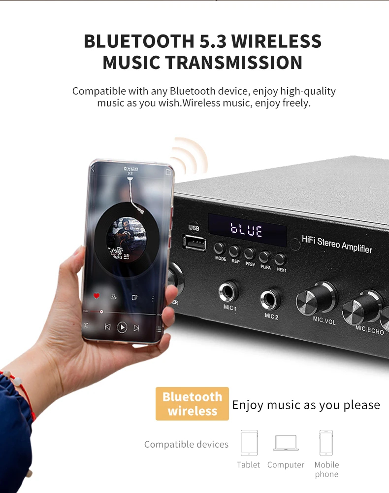 

Хит продаж! Новейший миниатюрный HIFI стереоусилитель 50Вт с Bluetooth 5.3 и встроенной DSP-системой AV-230