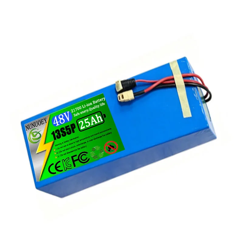 13S5P 48V 25Ah Suitable for 500W-1500W Electric Motorcycle Scooter Electric, 21700 Rechargeable Lithium-Ion Battery Pack