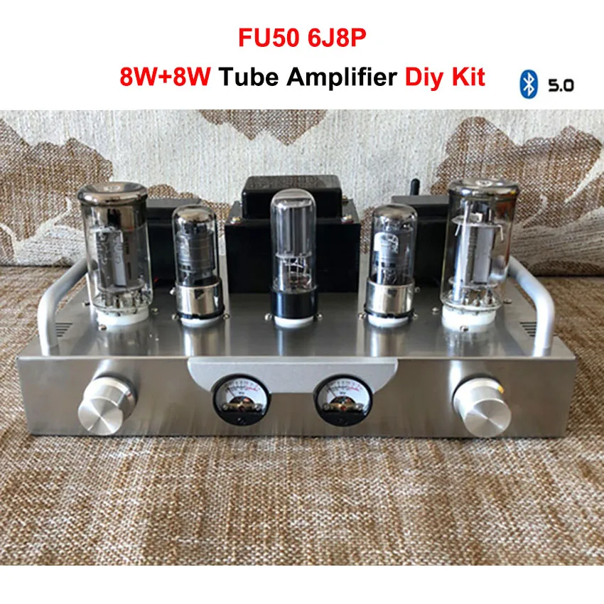 8W*2 Bluetooth Tube Amplifier Diy Kit High Power Low Distortion Warm voice Bluetooth 5.0 Vu Meter HIFI Amplifier Audio