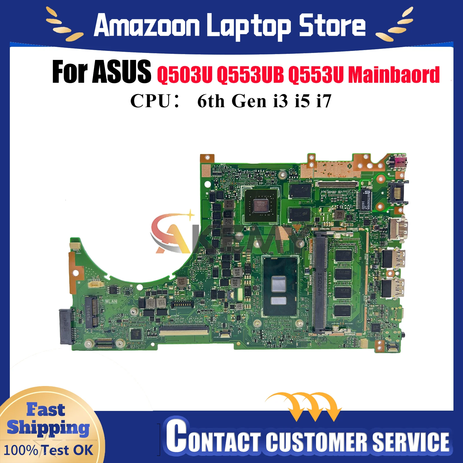 

Материнская плата для ноутбука Q553UB ASUS VivoBook Q553U Q553UB Q503U Q553UQ с процессором i3 i5 i7 100% тест, ОК, быстрая доставка