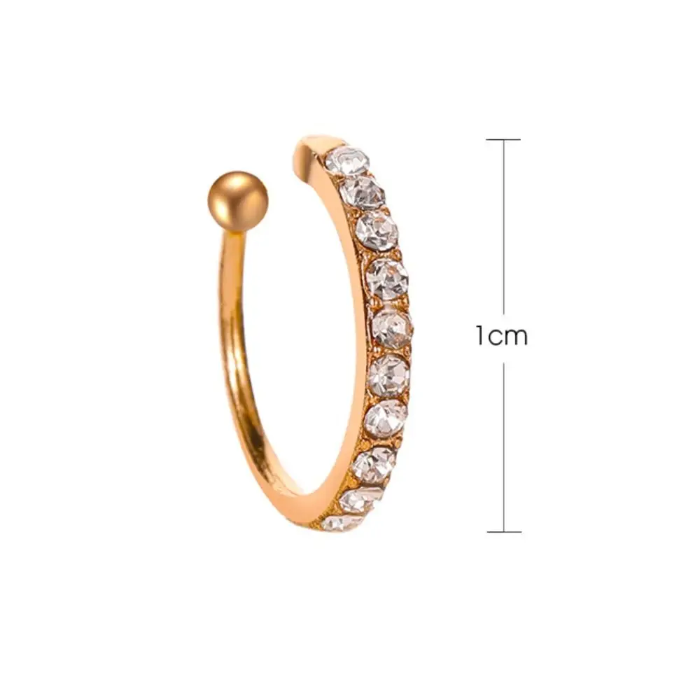 1pc New Helix Cartilage Full Diamond Earrings Unisex Gold Non Piercing Ear Buckle Gift Silver Clip On Ear Cuff Women