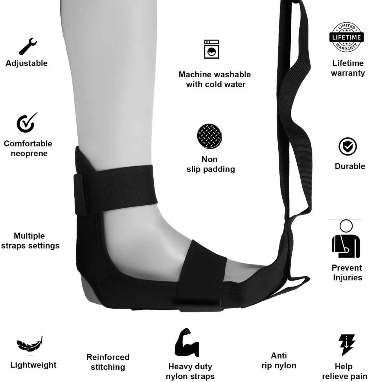 Plantar Fasciitis Foot and Calf Stretcher Stretch Strap Foot Drop Yoga Foot and Leg Stretch Strap