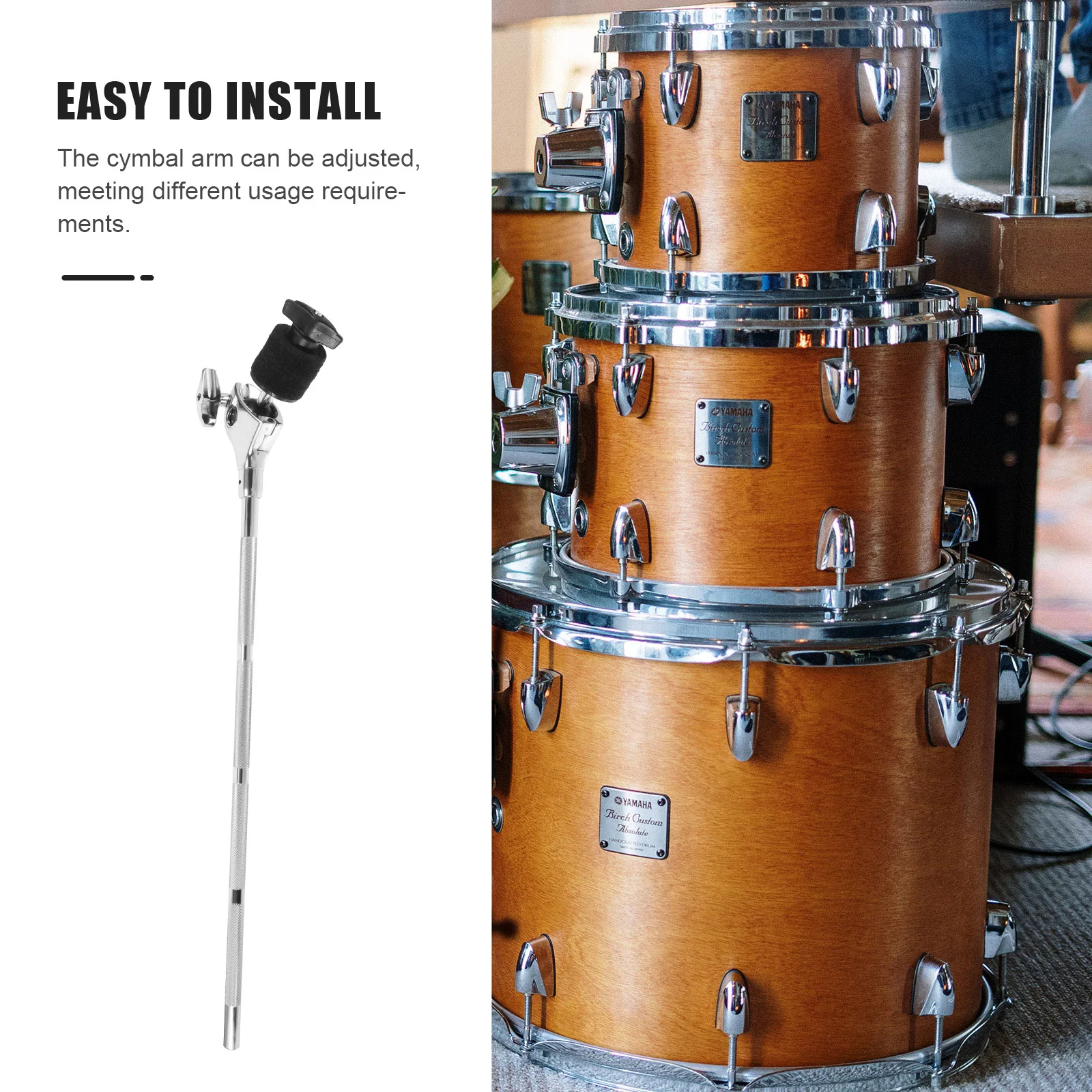 

Cymbal Boom Arm Attachment Drum Cymbal Arm Extension Sturdy Stable Reliable Music Instrument Part Music Instrument Supplies