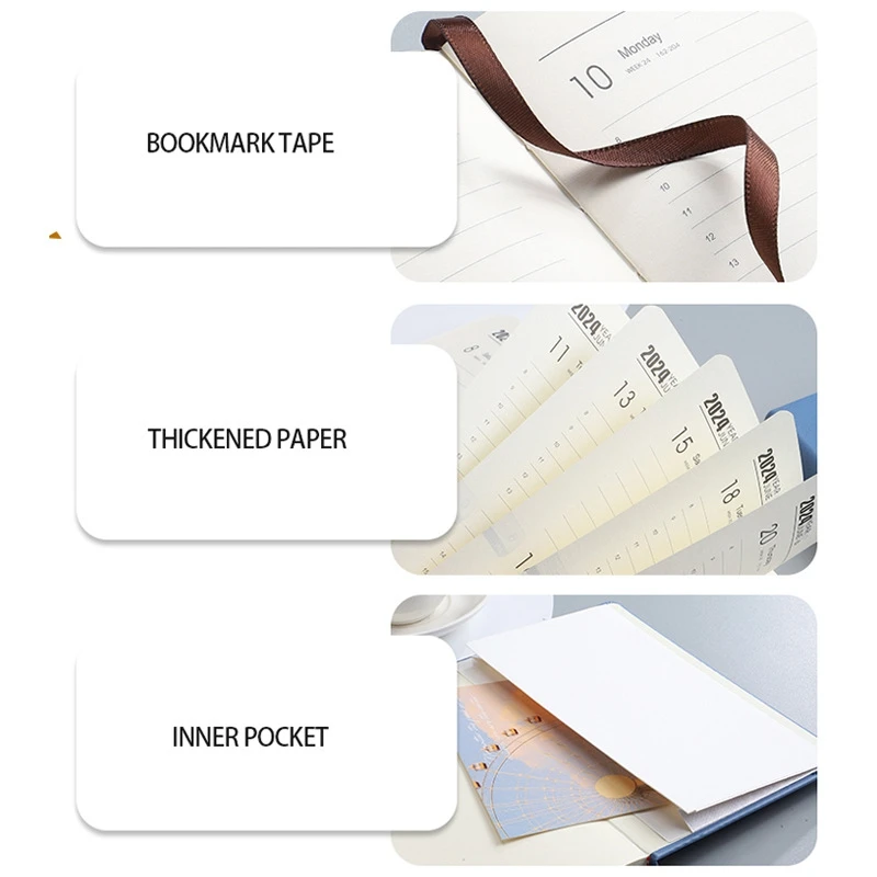 2024 A5 Engelse Schema Planner Elastische Band Notebook Strap Notebook Notebook