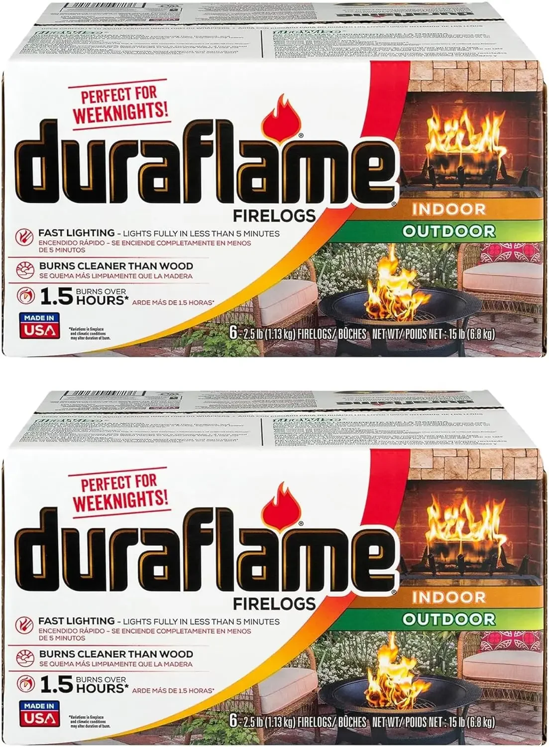 2.5 Pound 3 Hour Long Burn Time Indoor and Outdoor Quick Light Fire Log for Camping, Bonfires, and Fireplaces (12 Pack)