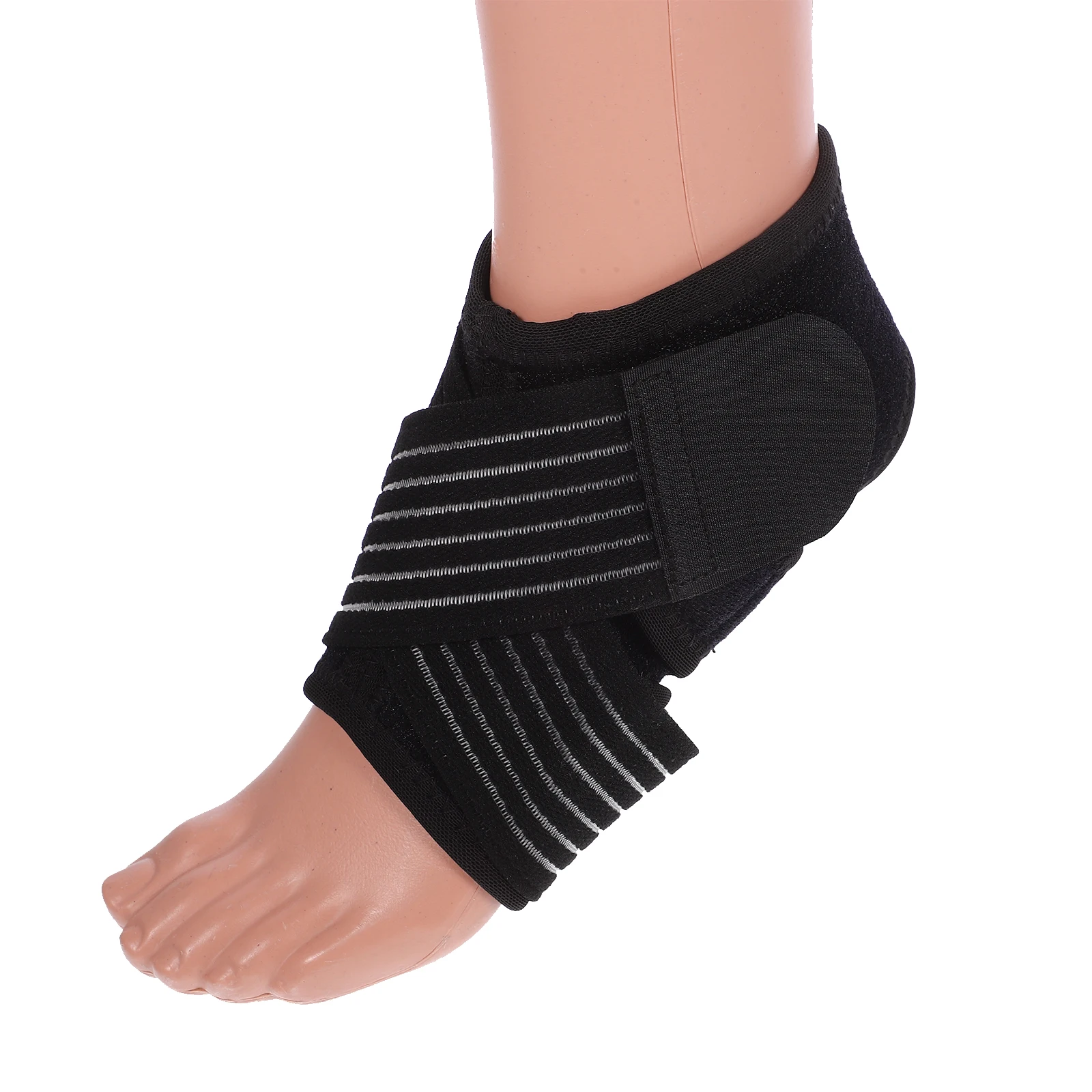 

Ankle Support Brace Sweat Absorbing Adjustable Length Hook Loop Beautiful Design Sports Volleyball Basketball Black