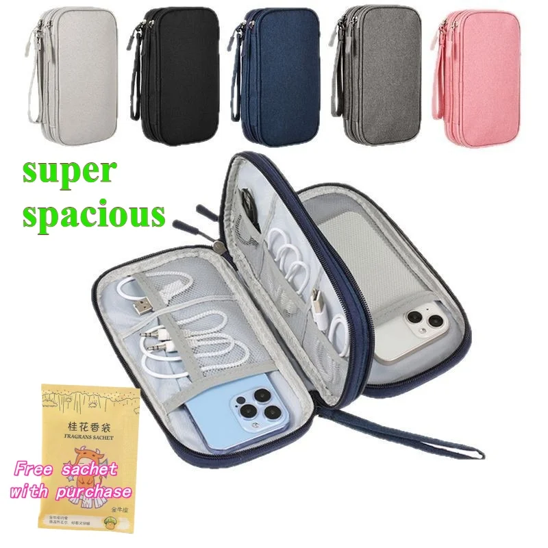 

Digital Storage Bag, Large Capacity, Portable, Waterproof, Shockproof, Multi-functional, Cosmetic Storage Bag, Travel Essentials