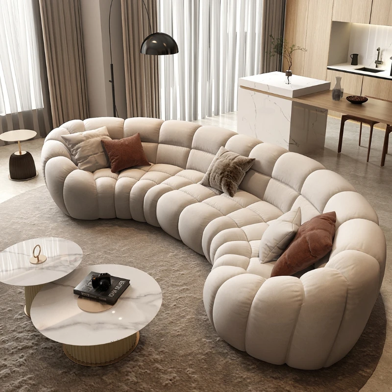 

Light Luxury Modern Curved Sofa U-Shaped Villa Minimalist Quiet Wind Shaped Semicircle