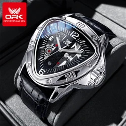 OPK Brand Men's Watch Casual Fashion Triangle Large Dial Quartz Watch Men's 8168