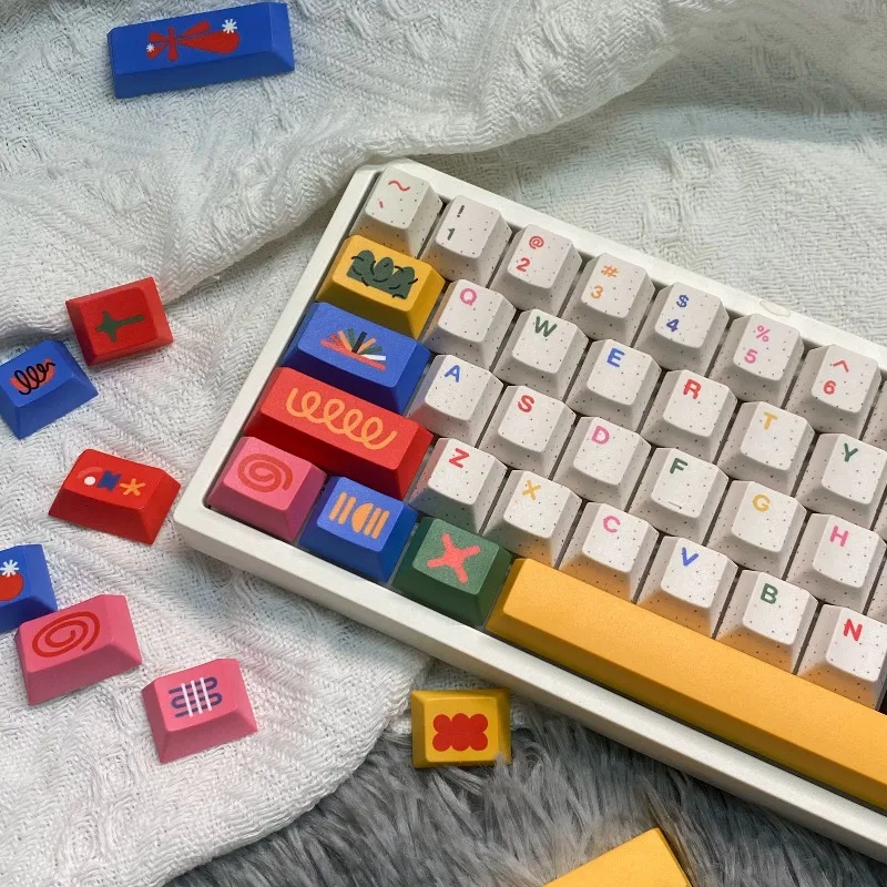 wacky Theme Keycaps Set Customized Cherry Profile PBT Keyboard KeyCaps for Mechanical Keyboard Creativity Accessories Gifts