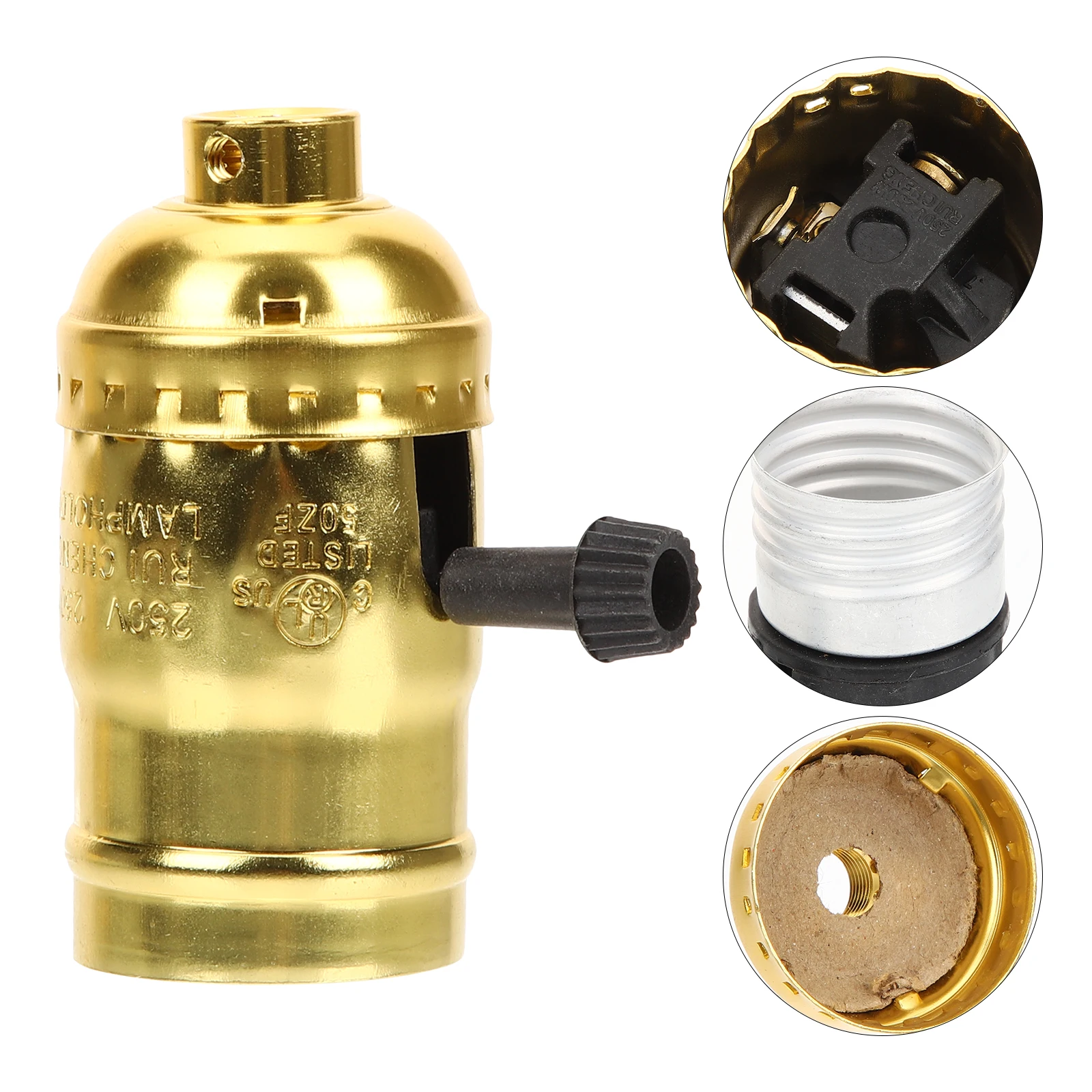 

4pcs Retro Aluminum Lamp Head E27 Base Socket Holder Light Bulb Socket Vintage Industrial Style Home Office Lighting