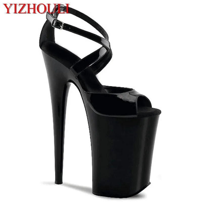 20cm high heels with elegant sandals, new fashion trend women's shoes, model runway  dance shoes