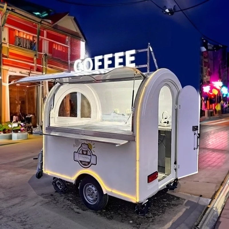 Amazing Price Trailer Coffee Cart Hot Dog Ice Cream Mobile Food Truck with Fully Equipped Food Trailer Support Customized
