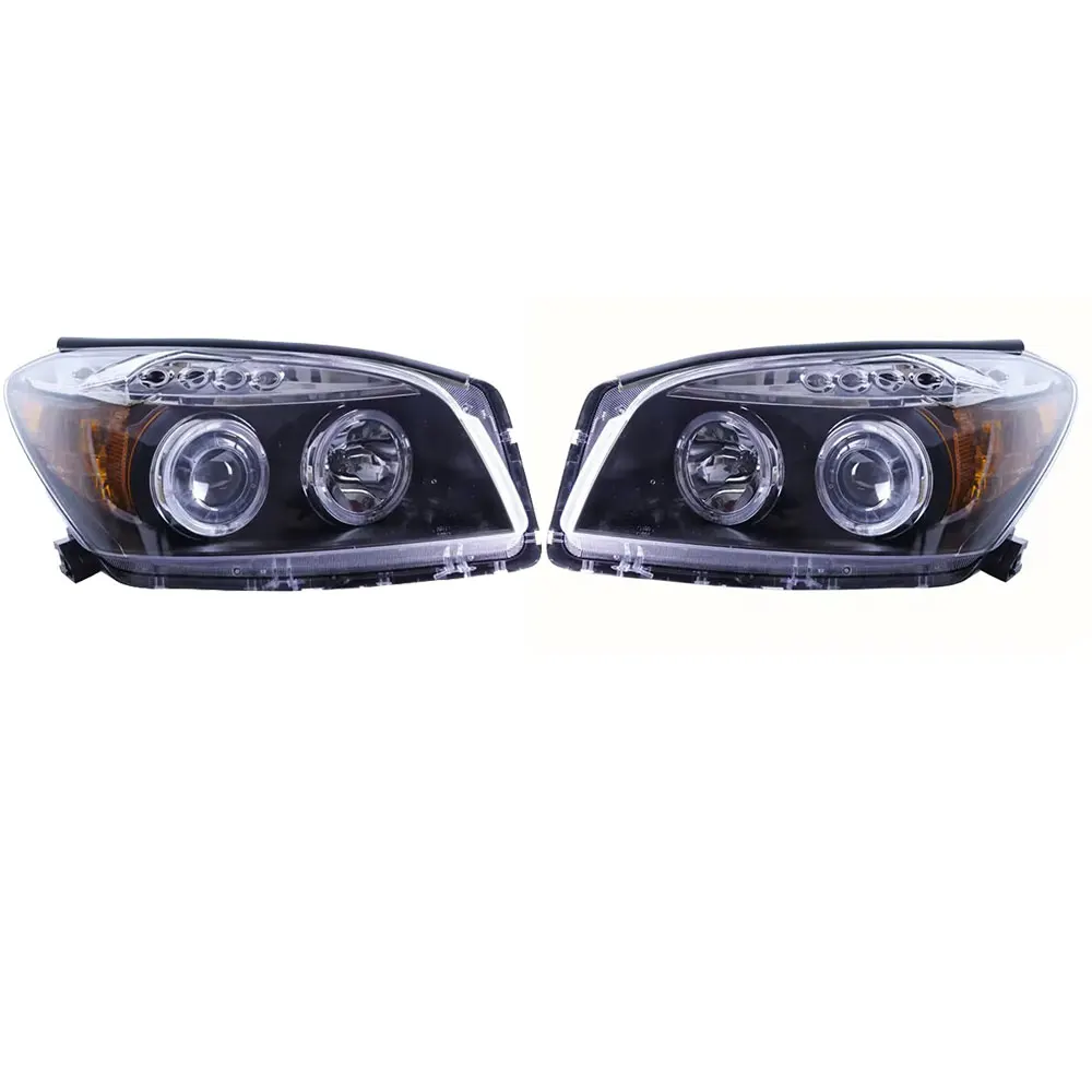 A Pair Car Modified LED Headlight for Toyota RAV-4 Rav4 Angel Eyes Eperture Lens Headlamp 2009 2010 2011 2012 2013 2014 2015