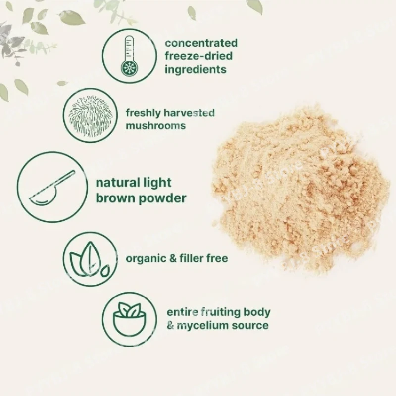 Organic Lion's Mane Mushroom Powder 1Lb Hericium Erinaceus Extract Used To Improve Focus Enhance Energy & Promote Immune Health view 4
