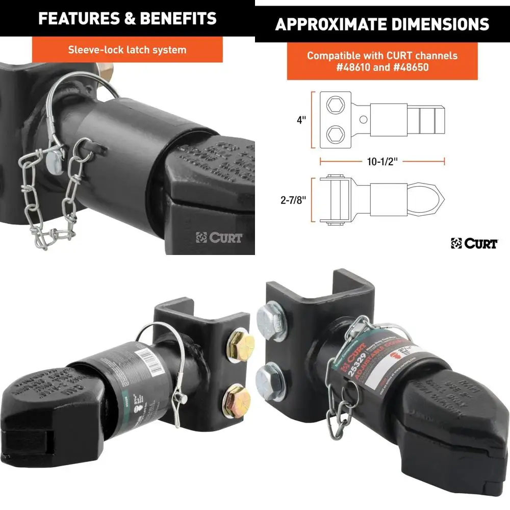 

25329 Channel-Mount Adjustable Trailer Coupler, 2-5/16-Inch Hitch Ball, 12,500 lbs, Black