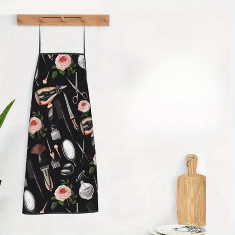 Vintage Pattern Hairstylist Apron - Barber Salon Hair Stylist Apron for Cooking and Workshops