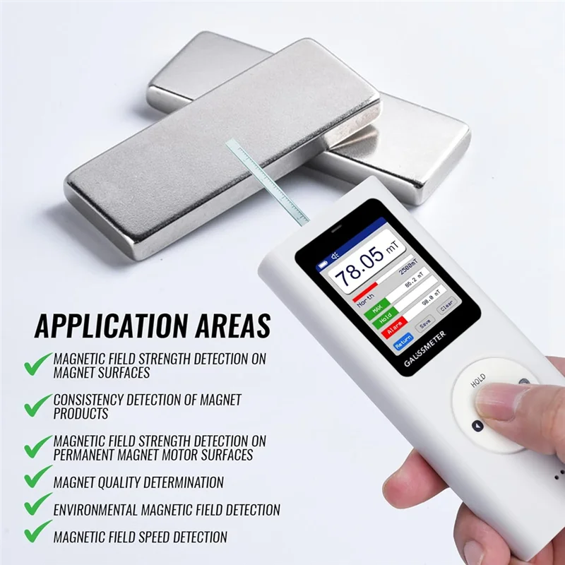 

AT19-Professional Magnetic Field Tester With 0-25000 Gs (0-2500 MT) Range, Data Storage For Magnets Motors & Industrial Use