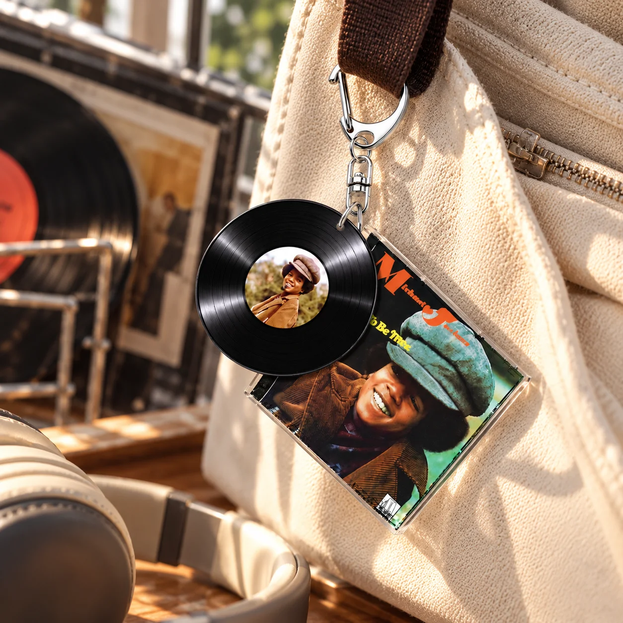 M-Michael Jackson Keychain，Mj，Singer Album Keychain，Diy Personalized Idol Merch Gift for Friends Birthday，Star Keychain，Keychain Collection，Exquisite Decoration，Holiday Gift