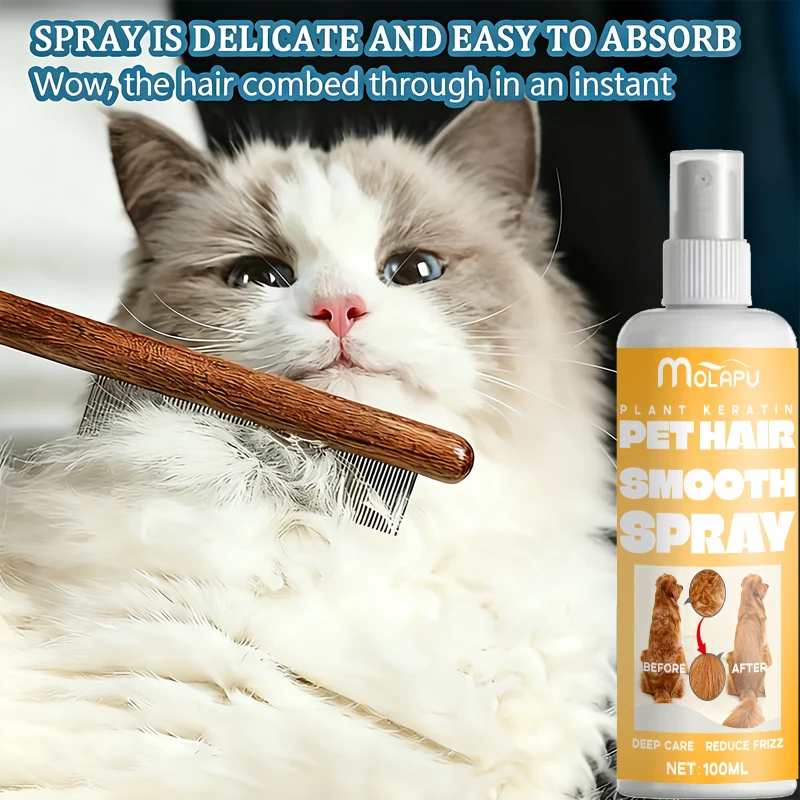 Instantly Smooth Leave-in Pet Spray - Smooth with one spray, creating soft, shiny, tangle-free fur - Helps reduce frizz and make