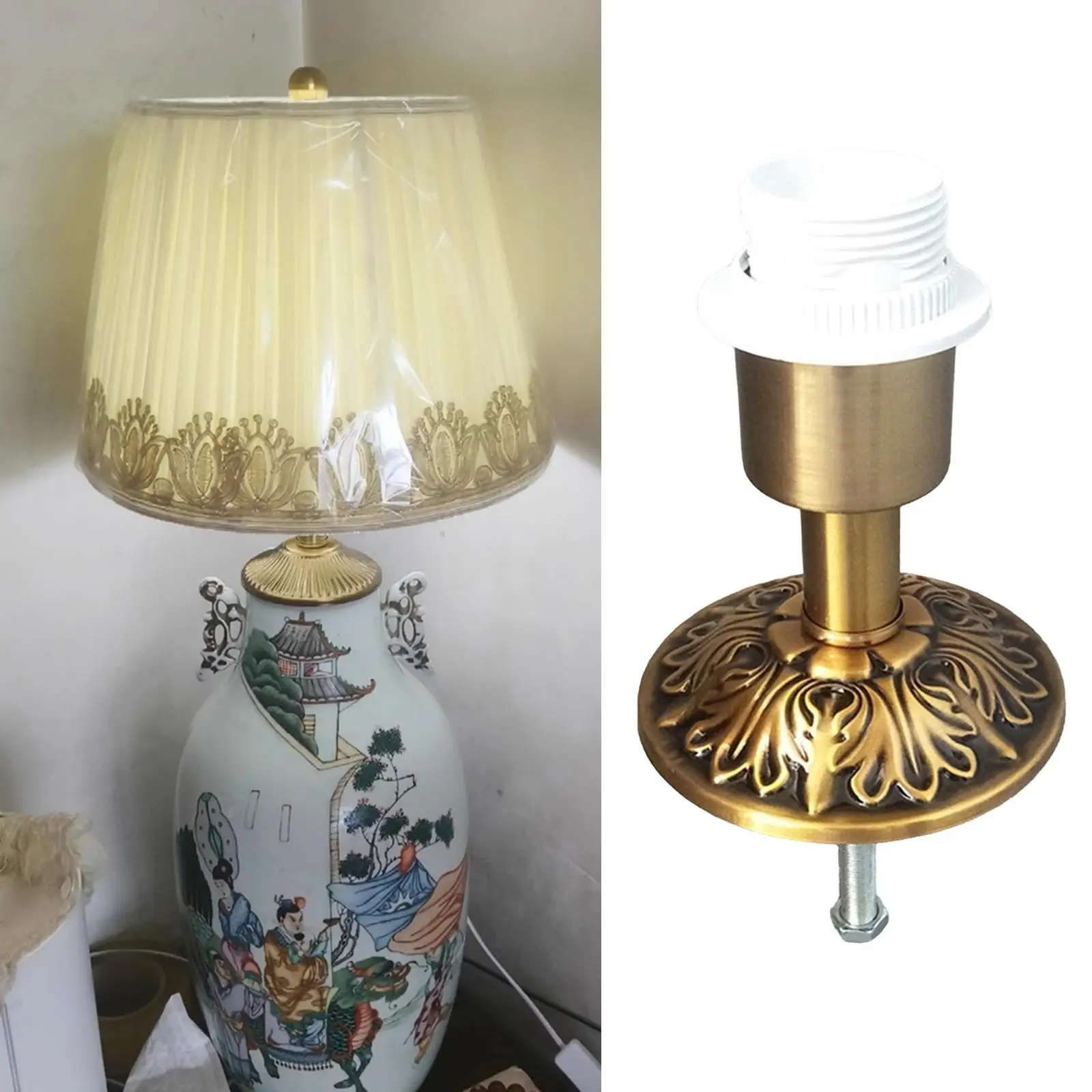 DIY E27 Metal Lamp Base Holder Table Lamp Socket Fixture for Room Lighting Lampshade Decorating Projects