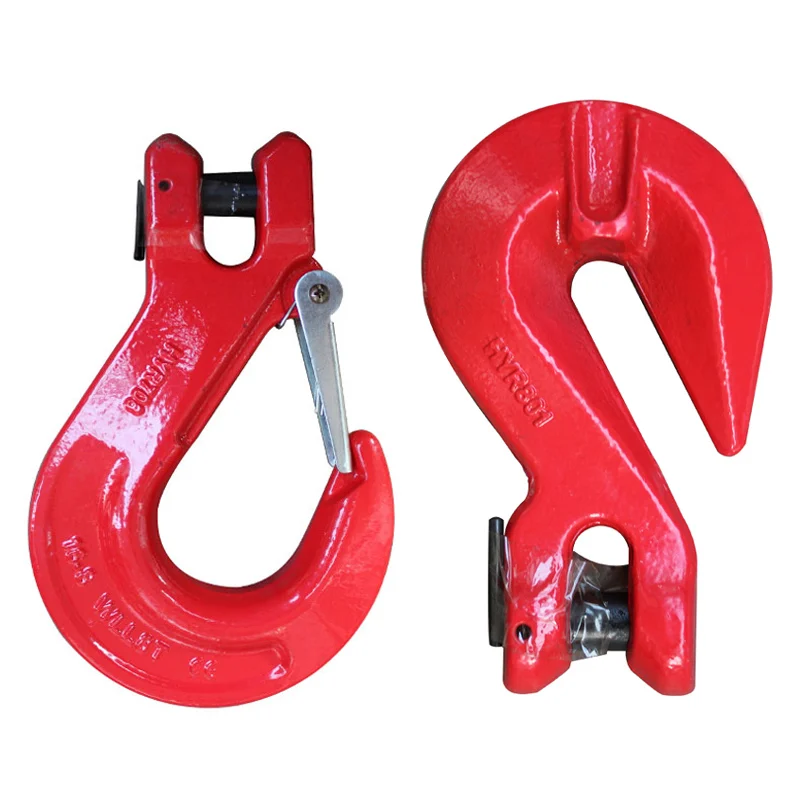 High Strength Crane Lifting Goat-horn Shape Clasp With Lock,Australian Style Grab Hook Bearing Weight 1-5 Ton
