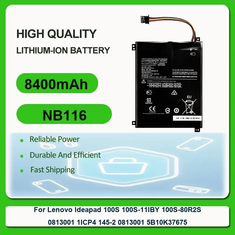 Notebook Battery For Lenovo Ideapad 100S 100S-11IBY 100S-80R2S Series 0813001 1ICP4 145-2 0813001 5B10K37675 NB116 8400mAh