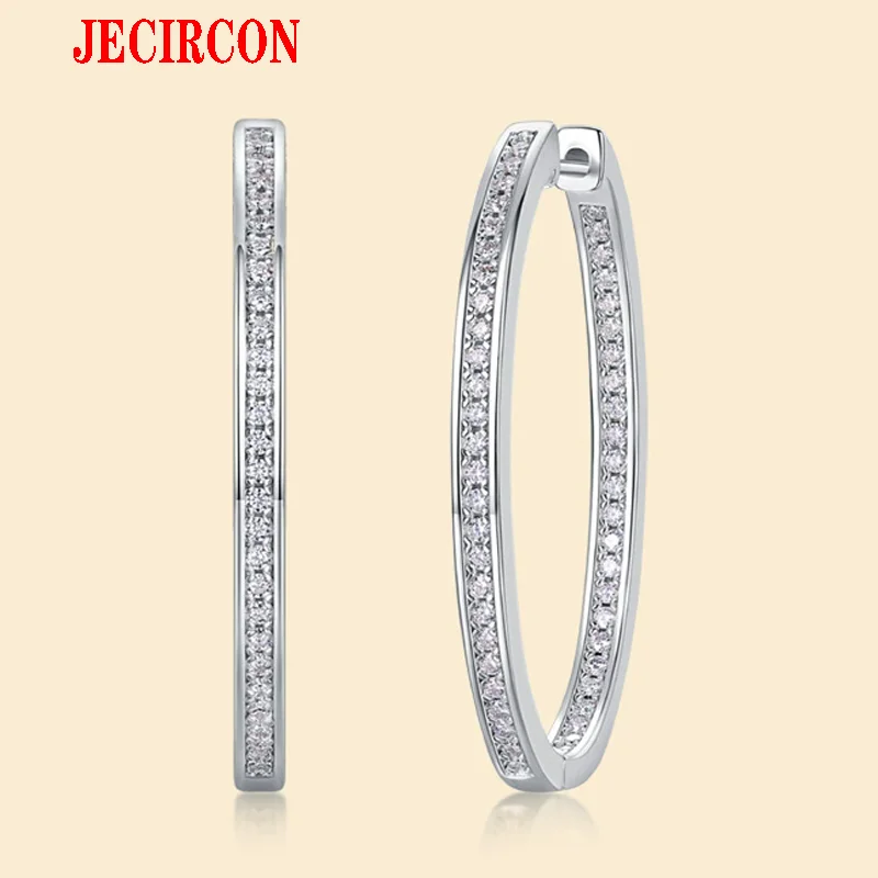 

JECIRCON 100 шт. 1,2 мм серьги-кольца из стерлингового серебра S925 с муассанитом для женщин | Блестящие блестки и повседневная одежда премиум-качества