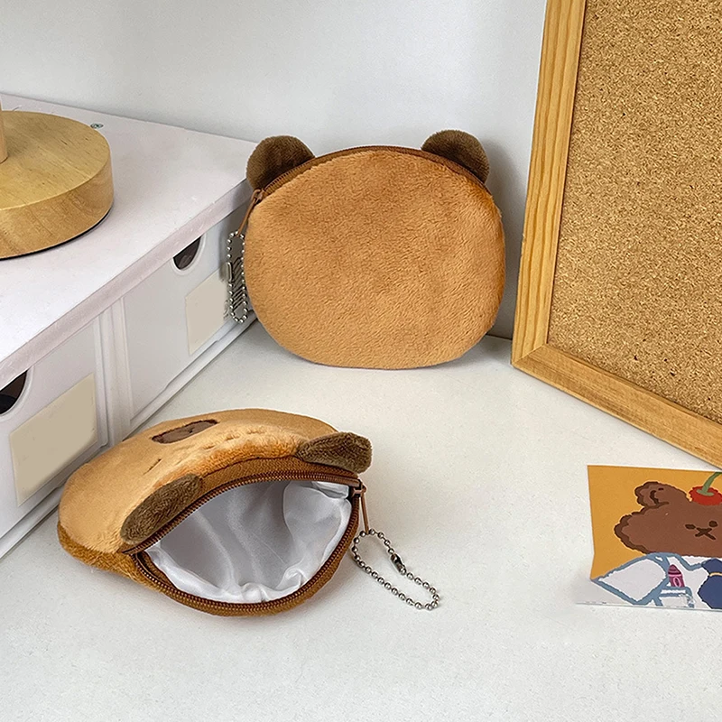 Cute Fashion Capybara Earphone Storage Bag Cartoon Creative Capybara Coin Purse Keychain Portable Coin Purse Pendant Gifts