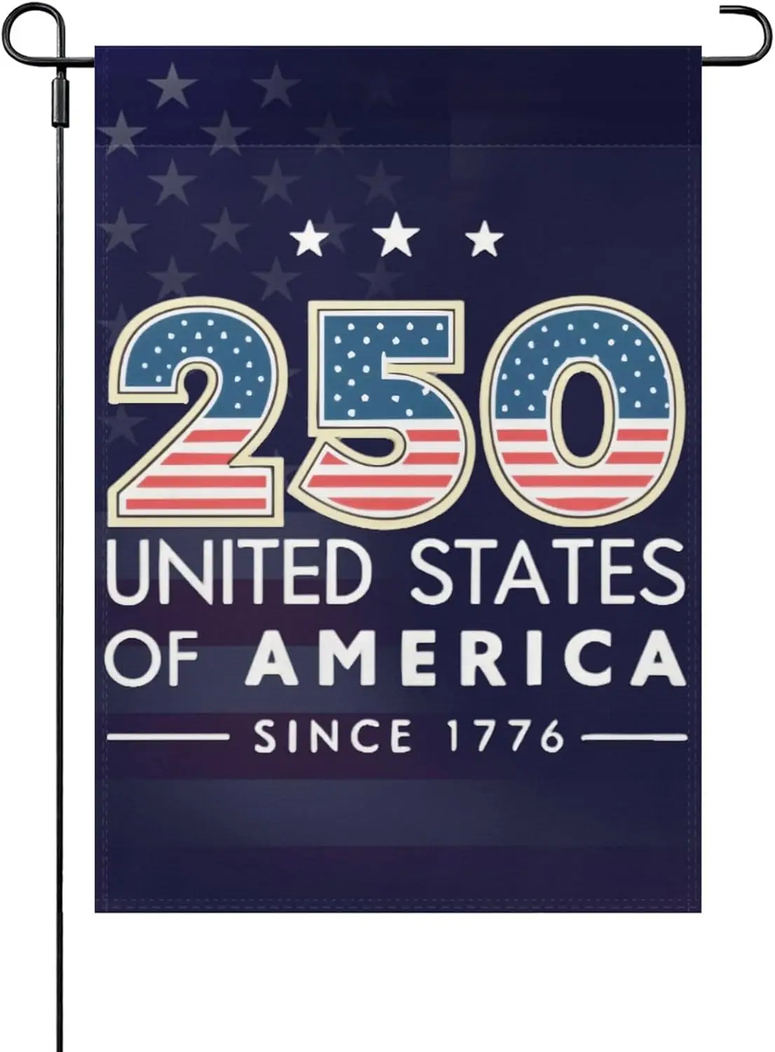 Bandeira de Jardim Vintage Fabricada nos EUA, 250 Anos da América, 1776, 4 de Julho de 2026, para Exterior, Entrega no Dia Seguinte, EEU