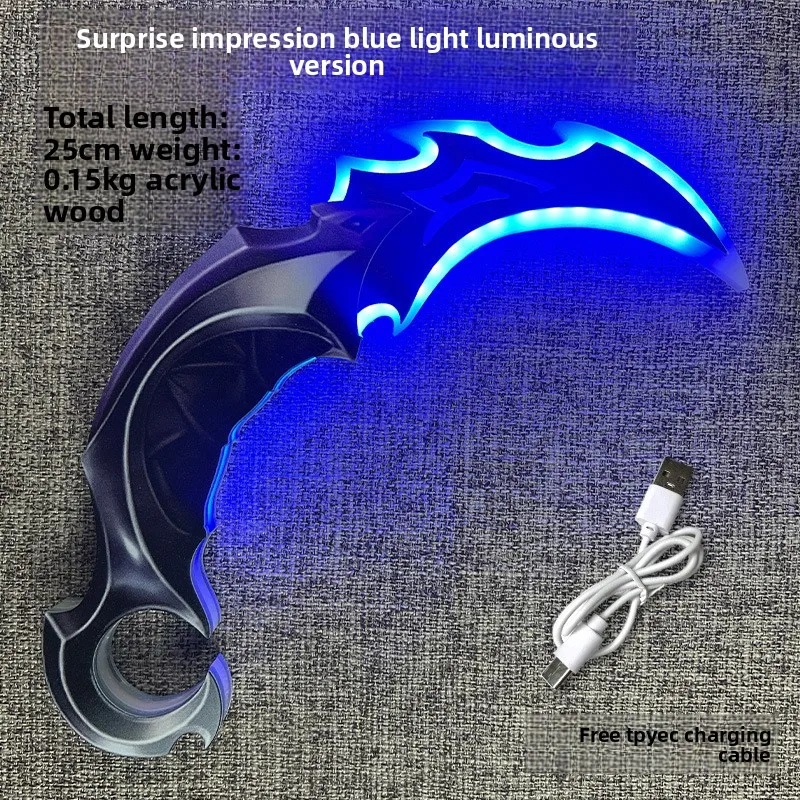 25 cm/9.84in Valorant Acryl Lichtgevende Klauw Mes Game Randapparatuur Cosplay Opladen Samurai Vriendje Geschenken Ornamenten Speelgoed Ambachten