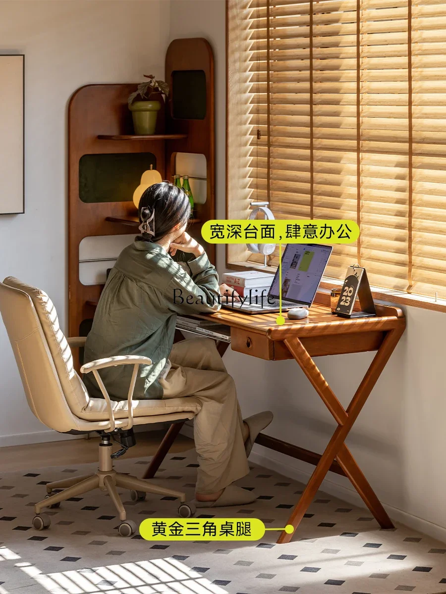 

yj39 Solid Wood Desk Retro Small Apartment Single Desk Nordic Japanese Style Computer Desk