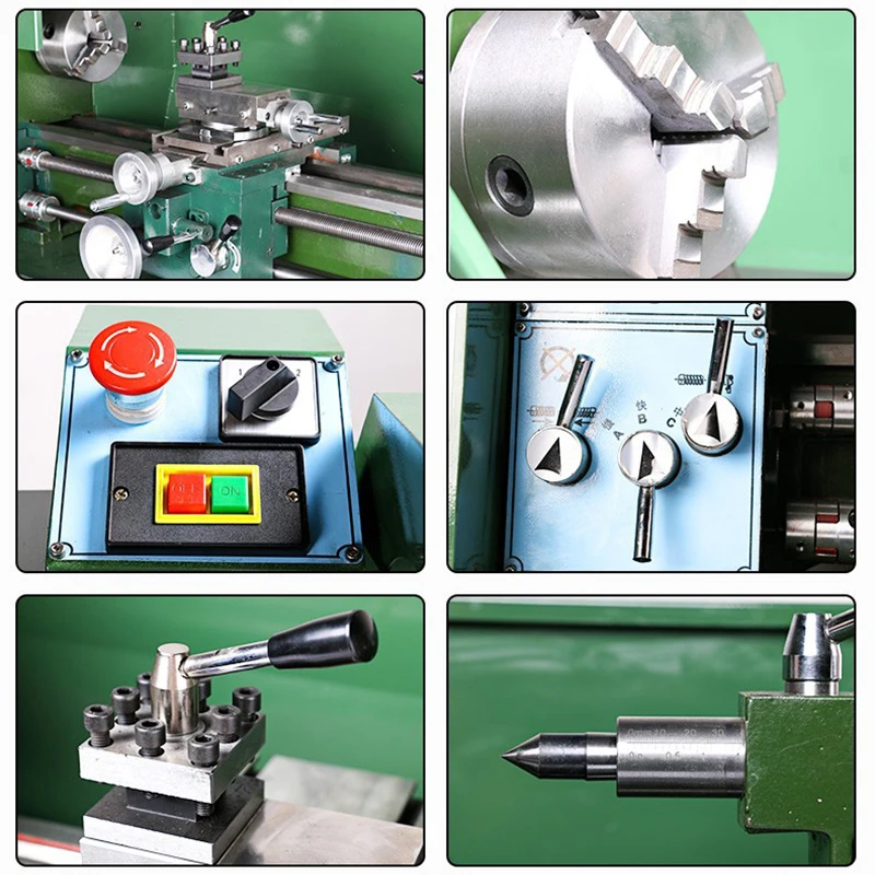 Mini Metal Lathe Machine 1500W DIY Small Stainless Steel Lathe Metal Processing Lathe Mini Lathe Machine