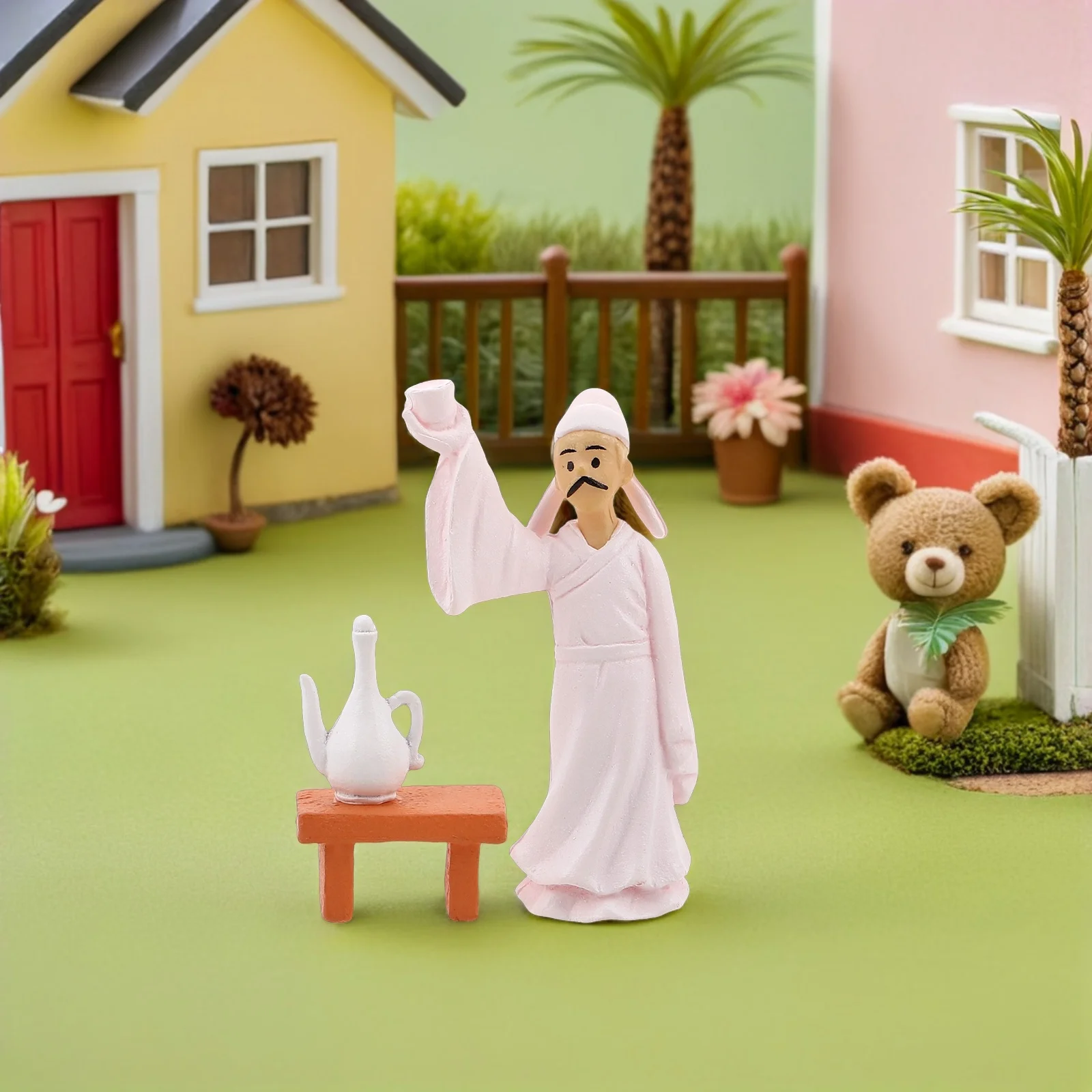 

Li People Ornament Poetry Themed Desk Display Chinese Sculpture Miniature Landscape Bonsai Decoration Chinoiserie Decor