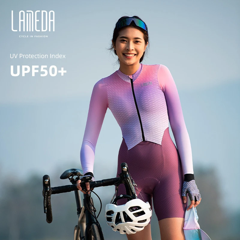 LAMEDA Cycling Jersey Suits Long Sleeves Women's Coverall Spring Summer Autumn Onesie Professional MTB Road Bike Outfit