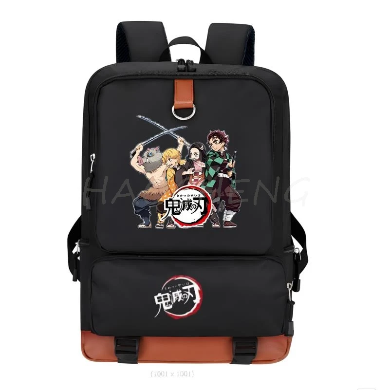 Hot Kamado Nezuko Demon Slayer Backpack for Women Canvas Laptop Bag Back To Schoolbag Boys School Bag Teenager Bookbag Rucksack