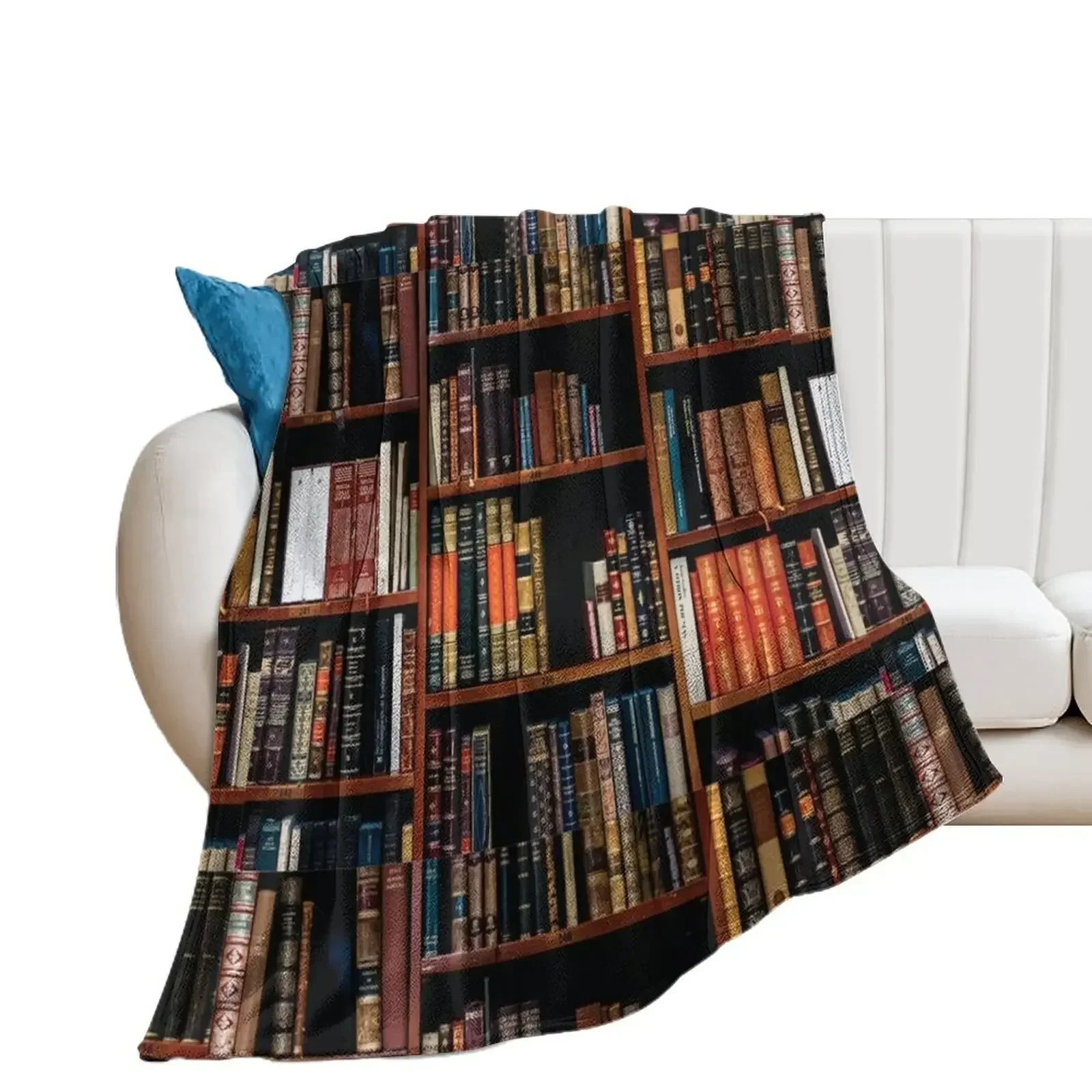 

Full bookshelf, book and reading lovers Throw Blanket Weighted Shaggy Blankets