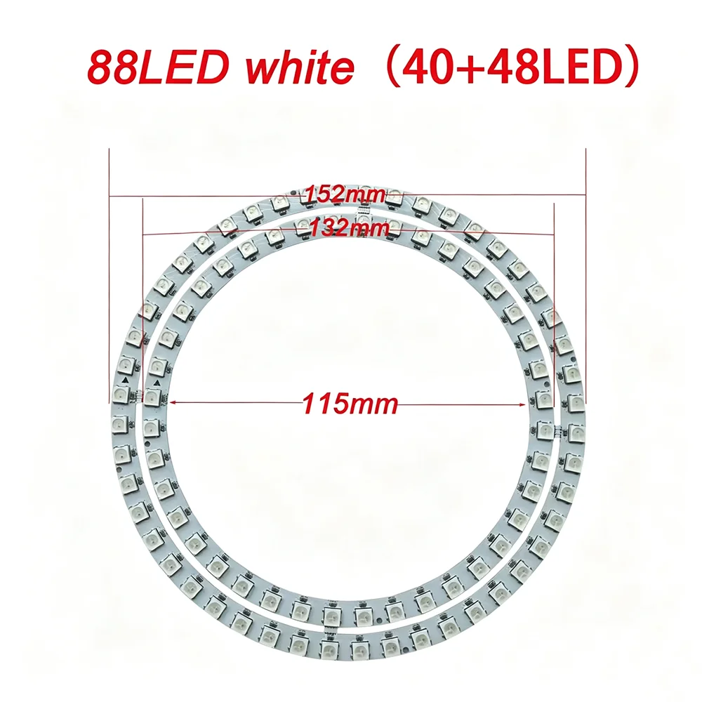WS2812B Adressierbarer LED-Pixelring 8 bis 241 LEDs WS2812 5050 RGB-LED-Diodenring Farb-IC Integrierte LED – Detail 16