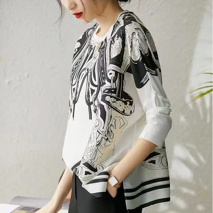 Fashion Blouses Women Summer Spring Elegant Retro Flowers Printed Shirts Tunic Tops Office Ladies Loose Blusas Feminina NZ23