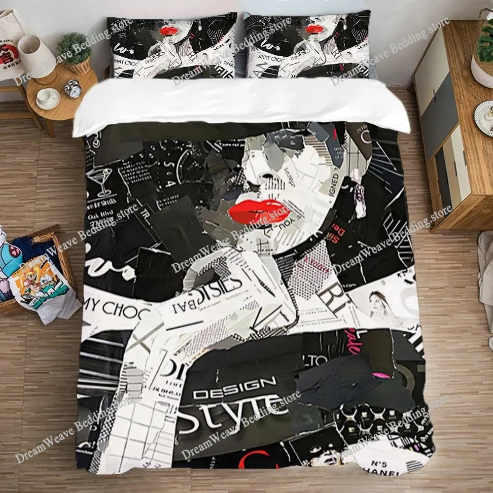 

Queen Bed Comforter Sets Dadaism Duvet Cover Set Single Double Large Size Bedding Decorations Art Pillowcase Fashion Linen Quilt