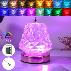 Acrylic Water Ripple Dynamic Projection Lamp With Remote Control Romantic Rotating Ambient Dimming Atmosphere Table Light Decora