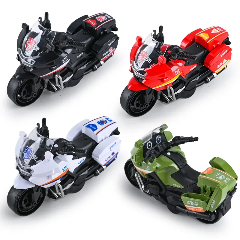 New Kids Children Plastic Inertia Car Police Car Fire Truck Motorcycle Model Kids Toys Educational Gifts Fun Toys Christmas gift