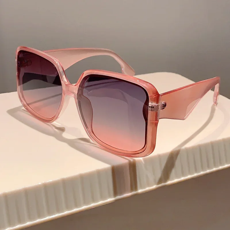 Vintage Big Frame Y2K Square Sunglasses Women For Men Sun Glasses Luxury Brand Designer Punk Popular Driving Pink Eyewear UV400