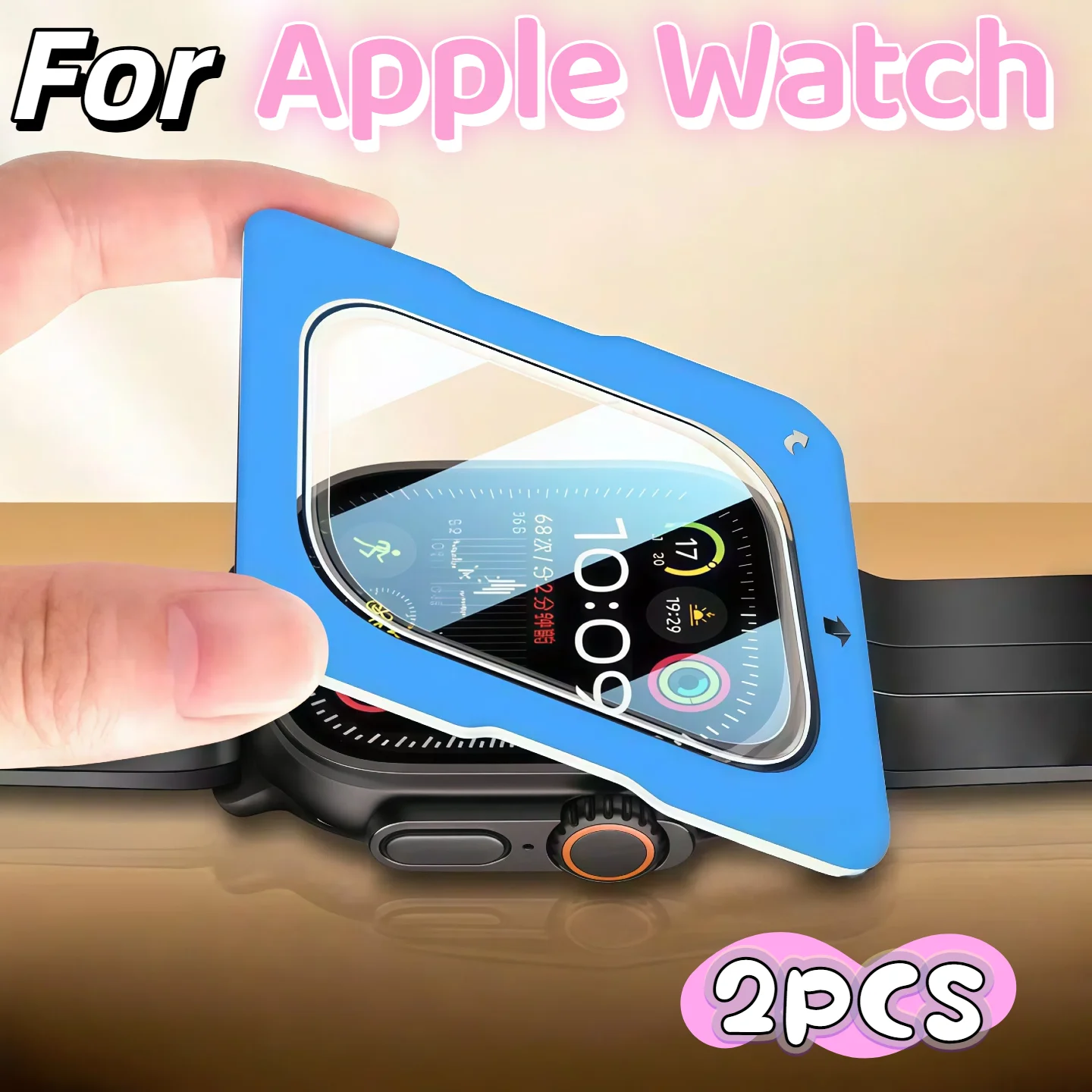 سهلة التركيب 2 قطعة فيلم الزجاج المقسى لساعة أبل الترا 2 3 Ultra2 Ultra3 49 مللي متر واقي للشاشة مع أداة محاذاة #1