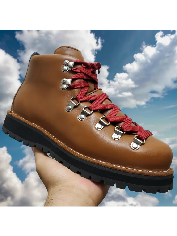 

Outdoor Climbing oes Men's Waterproof Cowhide Boots Anti-slip o-absorption Hiking oes Solii Work Boots