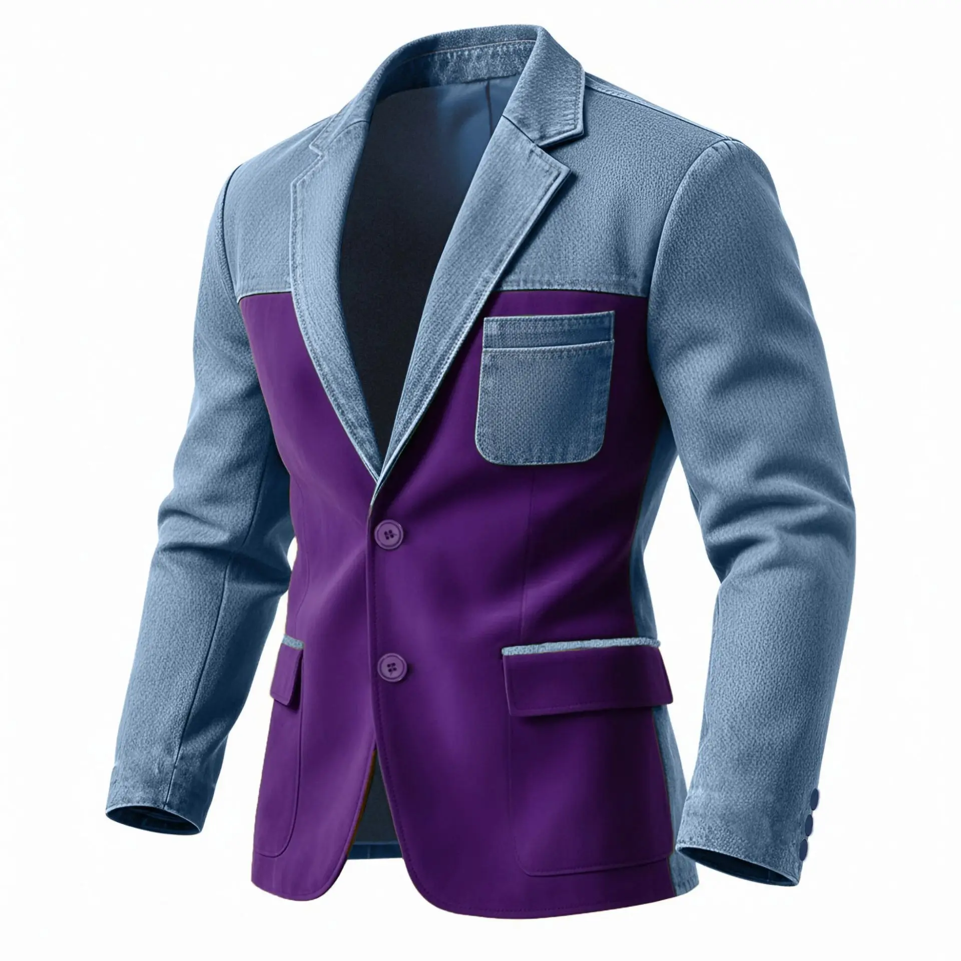 2026 New European-Style Men's Plus-Size Casual Double Breasted Jacket