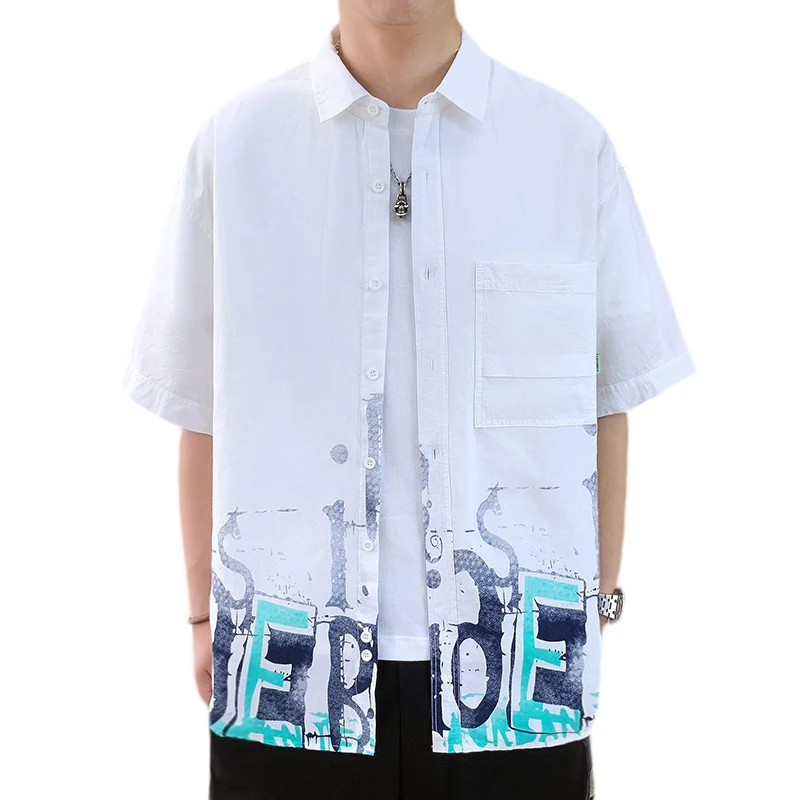 

Fashion Men Summer Color Block Casual Short Sleeve Shirt Comfortable Work Commuter Urban Streetwear Versatile Button Down Top