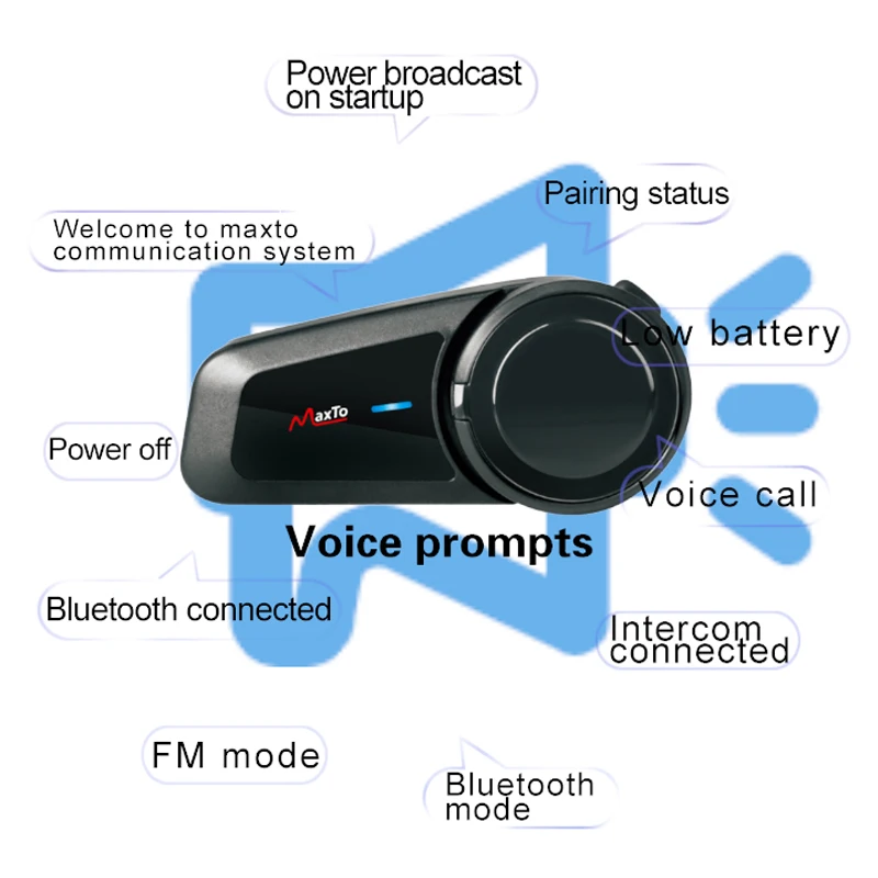 Maxto M2 Motorcycle Helmet Bluetooth Headset Intercom 6 Riders 1000M FM MP3 Waterproof IPX6 V5.0 500mAh Casco Interphones