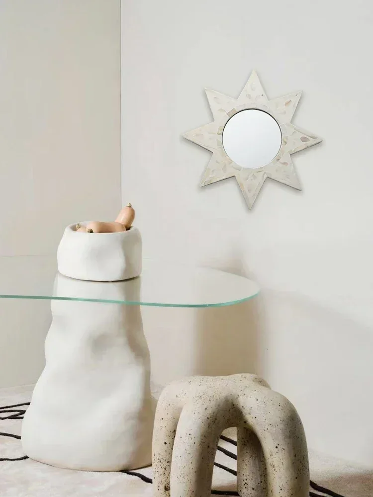 Original Imported Shell Cosmetic Mirror Creative Bedroom Dressing Table Hanging Desktop Princess Mirror Decorative Mirror