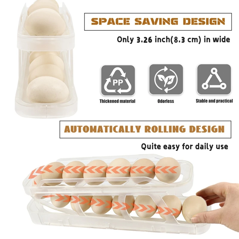 Hot SV-Escalator Refrigerator Egg Dispenser Refrigerator Egg Dispenser Automatically Rolling Egg Storage Container